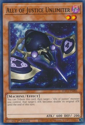 Ally of Justice Unlimiter (HAC1-EN086) - Hidden Arsenal: Chapter 1 1st Edition - Premium Yugioh Single from Konami - Just $0.25! Shop now at Game Crave Tournament Store