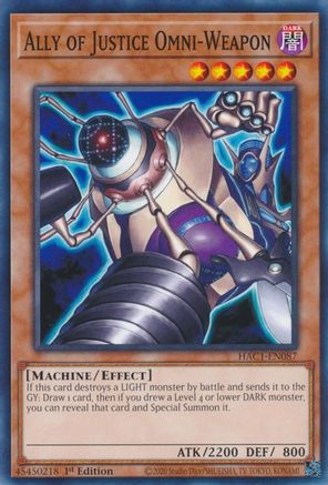 Ally of Justice Omni-Weapon (HAC1-EN087) - Hidden Arsenal: Chapter 1 1st Edition - Premium Yugioh Single from Konami - Just $0.25! Shop now at Game Crave Tournament Store