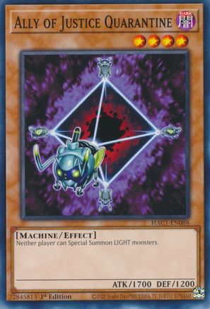 Ally of Justice Quarantine (HAC1-EN088) - Hidden Arsenal: Chapter 1 1st Edition - Premium Yugioh Single from Konami - Just $0.25! Shop now at Game Crave Tournament Store