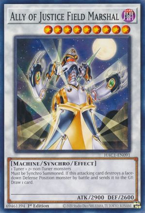 Ally of Justice Field Marshal (HAC1-EN091) - Hidden Arsenal: Chapter 1 1st Edition - Premium Yugioh Single from Konami - Just $0.25! Shop now at Game Crave Tournament Store