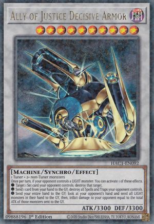 Ally of Justice Decisive Armor (Duel Terminal) (HAC1-EN092) - Hidden Arsenal: Chapter 1 1st Edition - Premium Yugioh Single from Konami - Just $0.25! Shop now at Game Crave Tournament Store