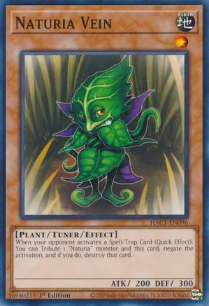 Naturia Vein (HAC1-EN096) - Hidden Arsenal: Chapter 1 1st Edition - Premium Yugioh Single from Konami - Just $0.25! Shop now at Game Crave Tournament Store