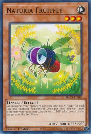 Naturia Fruitfly (HAC1-EN106) - Hidden Arsenal: Chapter 1 1st Edition - Premium Yugioh Single from Konami - Just $0.25! Shop now at Game Crave Tournament Store