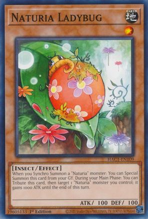 Naturia Ladybug (HAC1-EN109) - Hidden Arsenal: Chapter 1 1st Edition - Premium Yugioh Single from Konami - Just $0.25! Shop now at Game Crave Tournament Store