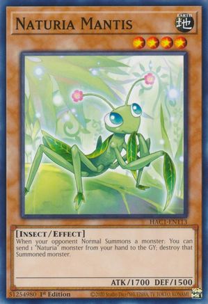 Naturia Mantis (HAC1-EN113) - Hidden Arsenal: Chapter 1 1st Edition - Premium Yugioh Single from Konami - Just $0.25! Shop now at Game Crave Tournament Store
