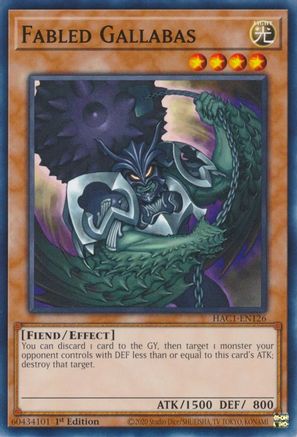 Fabled Gallabas (HAC1-EN126) - Hidden Arsenal: Chapter 1 1st Edition - Premium Yugioh Single from Konami - Just $0.08! Shop now at Game Crave Tournament Store