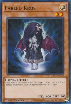 Fabled Krus (HAC1-EN129) - Hidden Arsenal: Chapter 1 1st Edition - Premium Yugioh Single from Konami - Just $0.08! Shop now at Game Crave Tournament Store