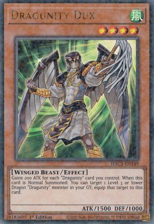 Dragunity Dux (Duel Terminal) (HAC1-EN149) - Hidden Arsenal: Chapter 1 1st Edition - Premium Yugioh Single from Konami - Just $0.25! Shop now at Game Crave Tournament Store