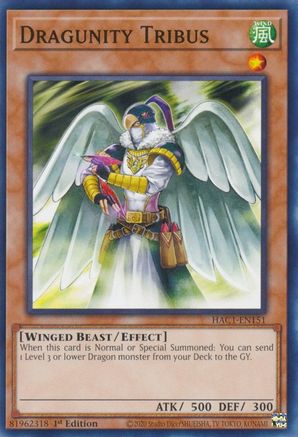 Dragunity Tribus (HAC1-EN151) - Hidden Arsenal: Chapter 1 1st Edition - Premium Yugioh Single from Konami - Just $0.25! Shop now at Game Crave Tournament Store