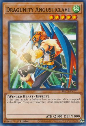 Dragunity Angusticlavii (HAC1-EN161) - Hidden Arsenal: Chapter 1 1st Edition - Premium Yugioh Single from Konami - Just $0.25! Shop now at Game Crave Tournament Store