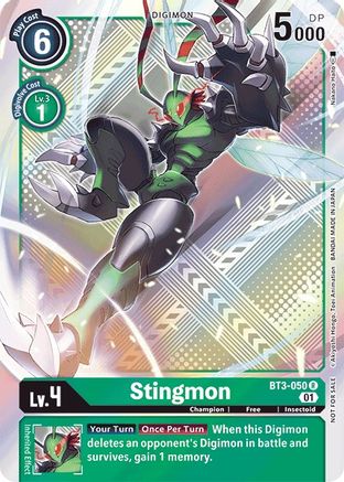 Stingmon - BT3-050 (Official Tournament Pack Vol.4) (BT3-050) - Release Special Booster Foil - Premium Digimon Single from Bandai - Just $0.25! Shop now at Game Crave Tournament Store