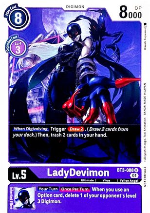 LadyDevimon - BT3-088 (Official Tournament Pack Vol.4) (BT3-088) - Release Special Booster - Premium Digimon Single from Bandai - Just $1.41! Shop now at Game Crave Tournament Store