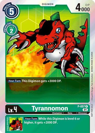 Tyrannomon (Official Tournament Pack Vol.4) (P-057) - Digimon Promotion Cards - Premium Digimon Single from Bandai - Just $0.30! Shop now at Game Crave Tournament Store