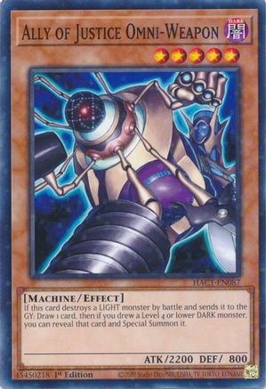 Ally of Justice Omni-Weapon (Duel Terminal) (HAC1-EN087) - Hidden Arsenal: Chapter 1 1st Edition - Premium Yugioh Single from Konami - Just $0.24! Shop now at Game Crave Tournament Store