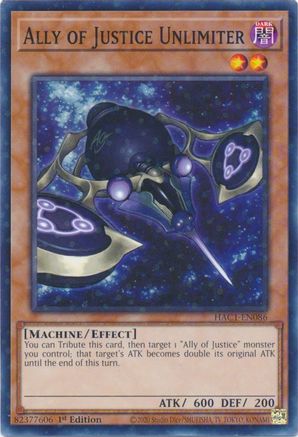 Ally of Justice Unlimiter (Duel Terminal) (HAC1-EN086) - Hidden Arsenal: Chapter 1 1st Edition - Premium Yugioh Single from Konami - Just $0.25! Shop now at Game Crave Tournament Store