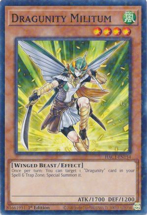 Dragunity Militum (Duel Terminal) (HAC1-EN154) - Hidden Arsenal: Chapter 1 1st Edition - Premium Yugioh Single from Konami - Just $0.25! Shop now at Game Crave Tournament Store