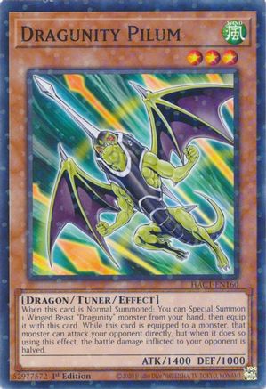 Dragunity Pilum (Duel Terminal) (HAC1-EN160) - Hidden Arsenal: Chapter 1 1st Edition - Premium Yugioh Single from Konami - Just $0.25! Shop now at Game Crave Tournament Store