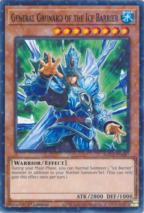 General Grunard of the Ice Barrier (Duel Terminal) (HAC1-EN042) - Hidden Arsenal: Chapter 1 1st Edition - Premium Yugioh Single from Konami - Just $0.26! Shop now at Game Crave Tournament Store