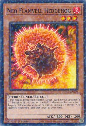 Neo Flamvell Hedgehog (Duel Terminal) (HAC1-EN070) - Hidden Arsenal: Chapter 1 1st Edition - Premium Yugioh Single from Konami - Just $0.25! Shop now at Game Crave Tournament Store