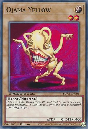 Ojama Yellow (SGX1-ENC01) - Speed Duel GX: Duel Academy Box 1st Edition - Premium Yugioh Single from Konami - Just $0.25! Shop now at Game Crave Tournament Store