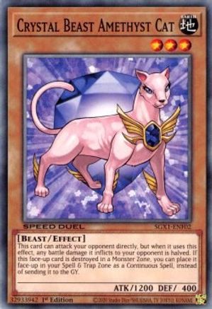 Crystal Beast Amethyst Cat (SGX1-ENF02) - Speed Duel GX: Duel Academy Box 1st Edition - Premium Yugioh Single from Konami - Just $0.25! Shop now at Game Crave Tournament Store