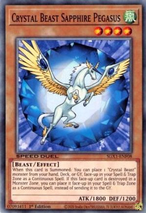 Crystal Beast Sapphire Pegasus (SGX1-ENF08) - Speed Duel GX: Duel Academy Box 1st Edition - Premium Yugioh Single from Konami - Just $0.25! Shop now at Game Crave Tournament Store