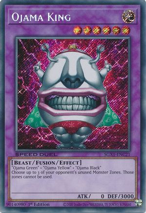 Ojama King (Secret Rare) (SGX1-ENC21) - Speed Duel GX: Duel Academy Box 1st Edition - Premium Yugioh Single from Konami - Just $0.31! Shop now at Game Crave Tournament Store