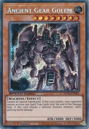 Ancient Gear Golem (Secret Rare) (SGX1-END01) - Speed Duel GX: Duel Academy Box 1st Edition - Premium Yugioh Single from Konami - Just $1! Shop now at Game Crave Tournament Store