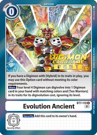 Evolution Ancient (Digimon Card Game Fest 2022) (BT7-110) - Next Adventure Foil - Premium Digimon Single from Bandai - Just $0.25! Shop now at Game Crave Tournament Store