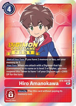 Hiro Amanokawa (Digimon Card Game Fest 2022) (BT8-086) - New Awakening Foil - Premium Digimon Single from Bandai - Just $1.97! Shop now at Game Crave Tournament Store