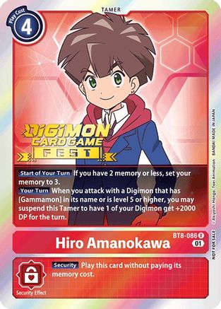 Hiro Amanokawa (Digimon Card Game Fest 2022) (BT8-086) - New Awakening Foil - Premium Digimon Single from Bandai - Just $1.67! Shop now at Game Crave Tournament Store