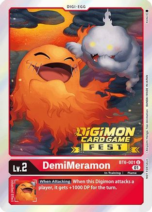 DemiMeramon (Digimon Card Game Fest 2022) (BT6-001) - Double Diamond Foil - Premium Digimon Single from Bandai - Just $0.25! Shop now at Game Crave Tournament Store