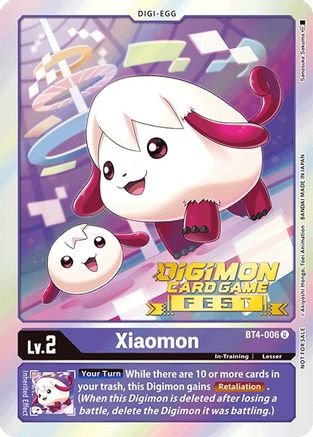 Xiaomon (Digimon Card Game Fest 2022) (BT4-006) - Great Legend Foil - Premium Digimon Single from Bandai - Just $0.25! Shop now at Game Crave Tournament Store