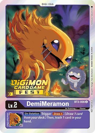 DemiMeramon (Digimon Card Game Fest 2022) (BT3-006) - Release Special Booster Foil - Premium Digimon Single from Bandai - Just $2.83! Shop now at Game Crave Tournament Store
