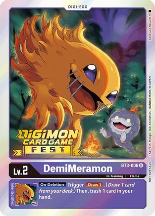 DemiMeramon (Digimon Card Game Fest 2022) (BT3-006) - Release Special Booster Foil - Premium Digimon Single from Bandai - Just $0.79! Shop now at Game Crave Tournament Store