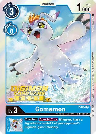 Gomamon - P-004 (Digimon Card Game Fest 2022) (P-004) - Digimon Promotion Cards Foil - Premium Digimon Single from Bandai - Just $1.54! Shop now at Game Crave Tournament Store