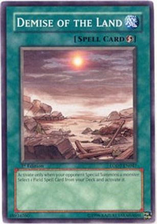 Demise of the Land (LODT-EN047) - Light of Destruction 1st Edition - Premium Yugioh Single from Konami - Just $0.13! Shop now at Game Crave Tournament Store