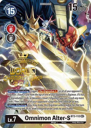 Omnimon Alter-S (Secret Rare) (World Championship 2021) (BT3-112) - Release Special Booster - Premium Digimon Single from Bandai - Just $0! Shop now at Game Crave Tournament Store