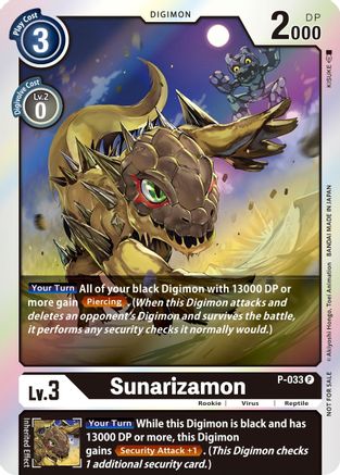 Sunarizamon - P-033 (Buy a Box Promo) (P-033) - Digimon Promotion Cards - Premium Digimon Single from Bandai - Just $0! Shop now at Game Crave Tournament Store