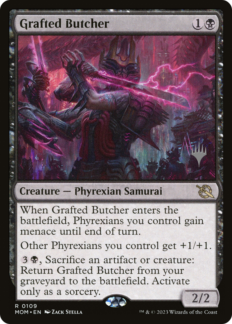 Grafted Butcher (PMOM-109P) - March of the Machine Promos Foil - Premium MTG Single from Wizards of the Coast - Just $0.11! Shop now at Game Crave Tournament Store