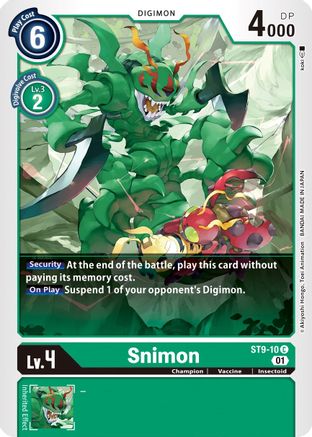 Snimon (ST9-10) - Starter Deck 09: Ultimate Ancient Dragon - Premium Digimon Single from Bandai - Just $0.25! Shop now at Game Crave Tournament Store