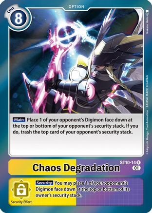 Chaos Degradation (ST10-14) - Starter Deck 10: Parallel World Tactician Foil - Premium Digimon Single from Bandai - Just $2.89! Shop now at Game Crave Tournament Store