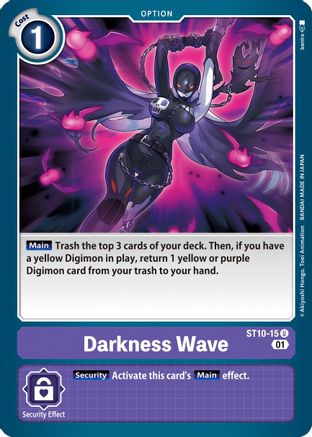 Darkness Wave (ST10-15) - Starter Deck 10: Parallel World Tactician - Premium Digimon Single from Bandai - Just $0.25! Shop now at Game Crave Tournament Store
