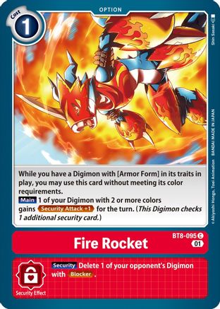 Fire Rocket (BT8-095) - New Awakening - Premium Digimon Single from Bandai - Just $0.25! Shop now at Game Crave Tournament Store