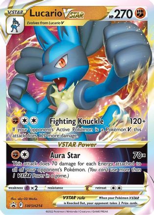 Lucario VSTAR SWSH214/307 - SWSH Black Star Promos Holofoil - Premium Pokemon Single from Nintendo - Just $0.67! Shop now at Game Crave Tournament Store