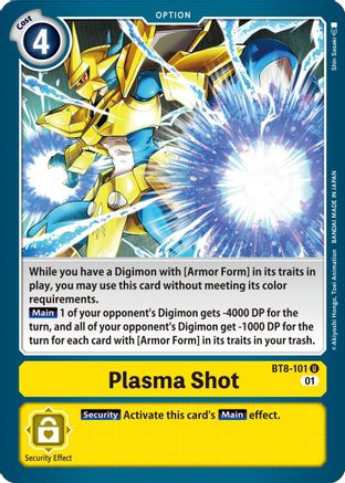 Plasma Shot (BT8-101) - New Awakening - Premium Digimon Single from Bandai - Just $0.25! Shop now at Game Crave Tournament Store