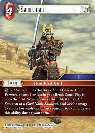 Samurai (EMISSARIES OF LIGHT) Foil - Premium Final Fantasy Single from Emissaries of Light - Just $0.28! Shop now at Game Crave Tournament Store