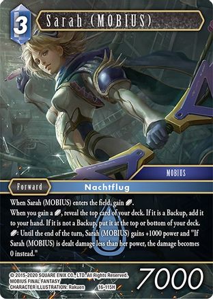 Sarah (MOBIUS) (EMISSARIES OF LIGHT) Foil - Premium Final Fantasy Single from Emissaries of Light - Just $0.70! Shop now at Game Crave Tournament Store