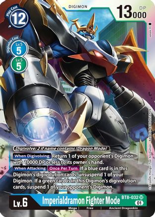 Imperialdramon Fighter Mode (BT8-032) - New Awakening Foil - Premium Digimon Single from Bandai - Just $1.07! Shop now at Game Crave Tournament Store