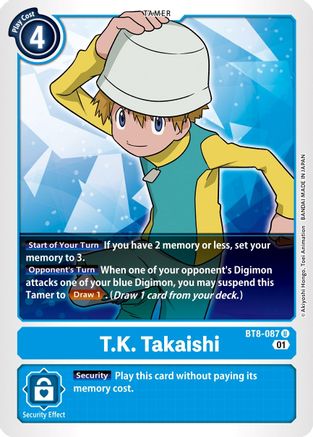 T.K. Takaishi (BT8-087) - New Awakening - Premium Digimon Single from Bandai - Just $0.25! Shop now at Game Crave Tournament Store